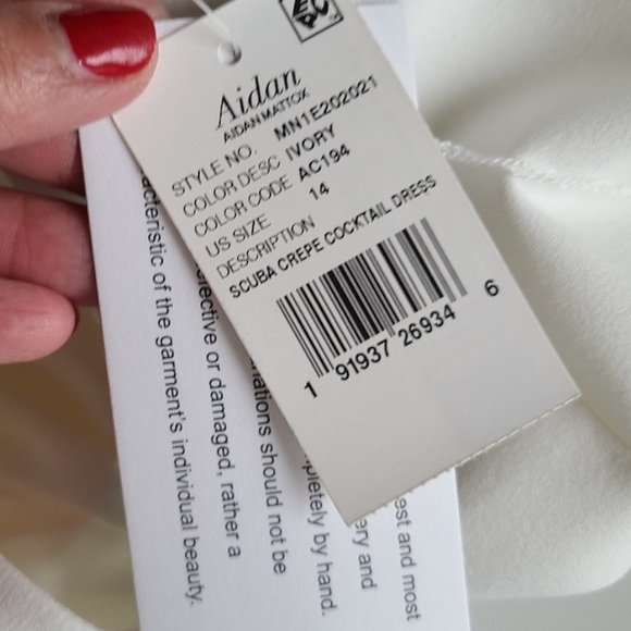 Aidan Mattox White Scuba Crepe Sheath Cutout Dress - Picture 3 of 5